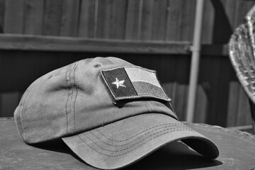 Ball cap with Texas flag morale patch