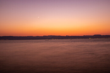 Fototapeta na wymiar Sunset on beach, sunset on sea, sunset view