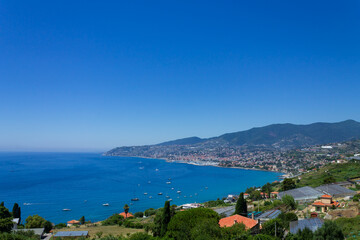 Fototapeta na wymiar High angle view of the city of Sanremo, Italy