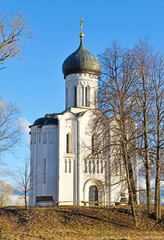 View of the white ancient Church