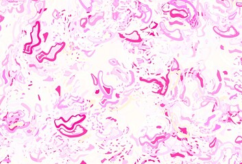 Light Pink, Yellow vector pattern with random forms.