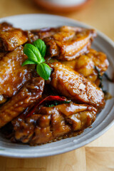 Three cup chicken in a plate