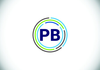 P B Initial Letter Logo design, Graphic Alphabet Symbol for Corporate Business Identity