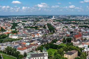 Fototapeta na wymiar Aerial view of Krakow
