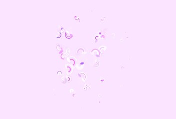 Light Purple, Pink vector background with rainbow symbols.