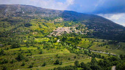Amazing aerial view over the French Alps - travel photography