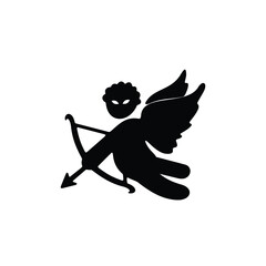 Fototapeta premium Silhouette of Cupid. Vector illustration
