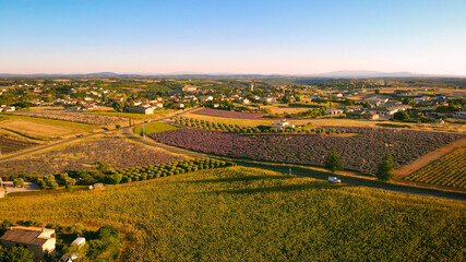 The Village of Valensole in the Provence from above - travel photography