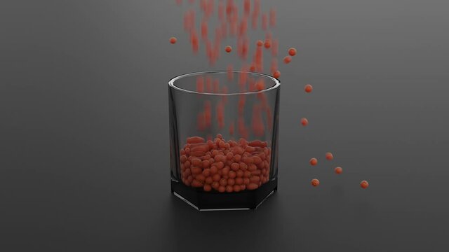 3D Animation of a Whisky Glass Filled With RAGE Emojis representing angry alcohol drinking problems
