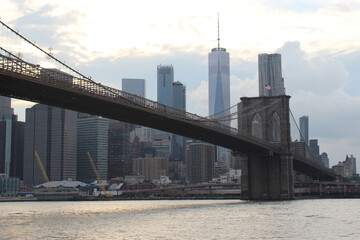 Fototapeta na wymiar The Brooklyn Bridge in New York City.