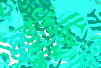 Light Green vector template with chaotic shapes.