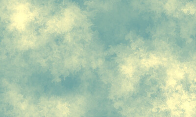 abstract blue-green background with white blur paint, watercolor blots.