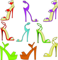 vector illustration of a set of shoes