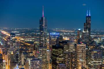 Chicago skyline at night 