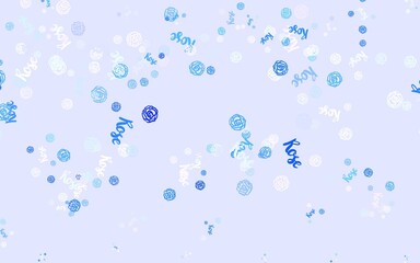 Light Pink, Blue vector natural artwork with flowers, roses.