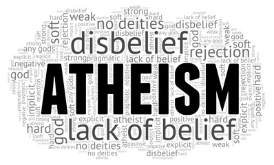 Atheism word cloud isolated on a white background