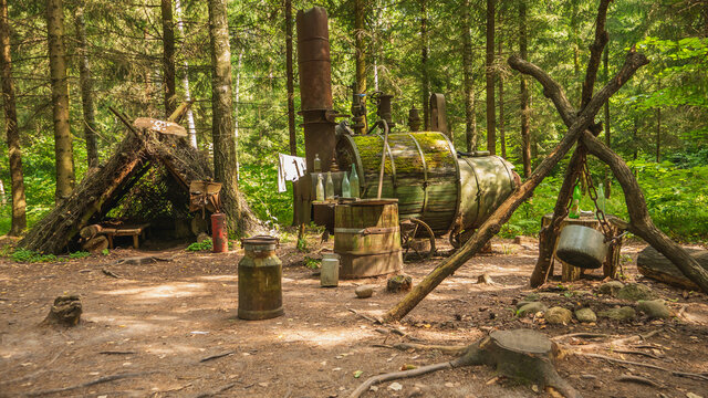 Device for making hooch in the middle of the Podlasie forest.