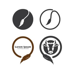 cow tail  logo vector illustration template