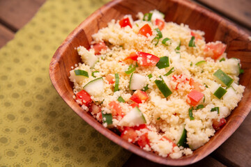 Couscous Salad - tomatoes, cucumbers, parsley, onions and lemon juice