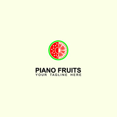 dragon fruit piano fruit logo vector