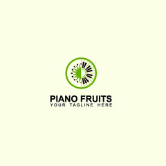 melon piano fruit logo vector