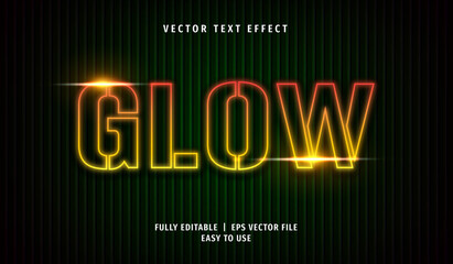 3D Glow Text effect, Editable Text Style
