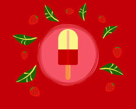 Ilustraci&oacute;n Helado de Frutas vectores 