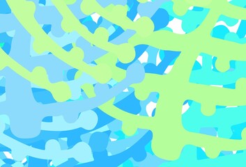 Light Blue, Green vector background with abstract shapes.