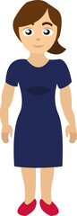 Vector illustration of a cartoon caucasian woman

