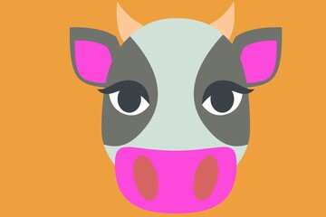 cartoon cow face