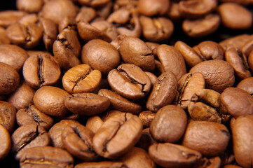 Abstract macro coffee beans texture