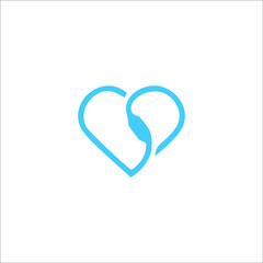 doctor's heart logo. pulse logo. isolated vector icon