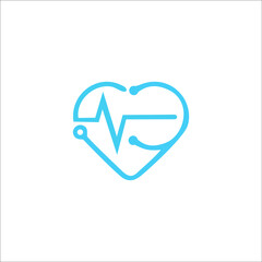 heart vibrations logo. Trembling. Linear icons.