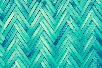 vintage blue  color  of bamboo weaving  pattern   design background