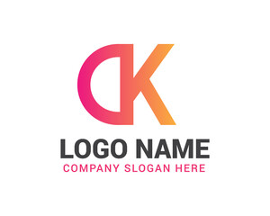 Modern DK letter logo design