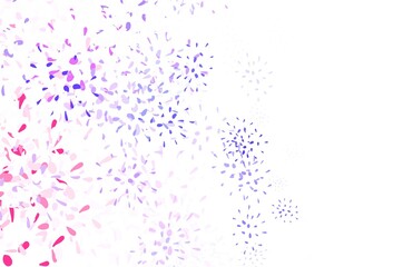 Light Purple, Pink vector elegant template with leaves.