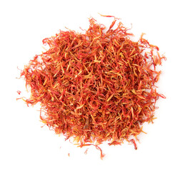 Fototapeta premium Safflower petals isolated on white background