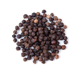 Black Peppercorns isolated on white background