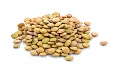 lentils isolated on white background