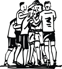 the vector illustration a football player