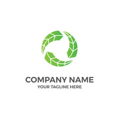 Leaf Rotate Recycle Vector Abstract Illustration Logo Icon Design Template Element