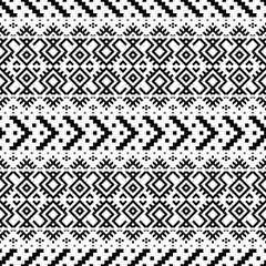 Fototapeta premium Seamless Ethnic Pattern Illustration vector with tribal design in black and white color
