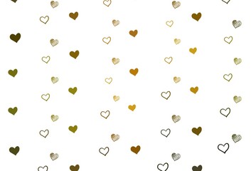 Light Green, Yellow vector background with Shining hearts.