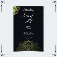 Naklejka na ściany i meble Mandala template with elegant, classic elements. Great for invitation, flyer, menu, brochure, background Premium Vector