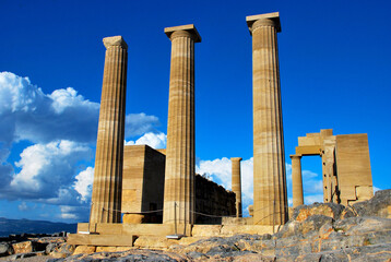 Fototapeta premium ruins of the ancient greek temple in Lindos, Greece