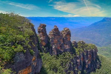 Acrylic prints Three Sisters Three Sisters at Blue Mountains National Park in NSW Australia 