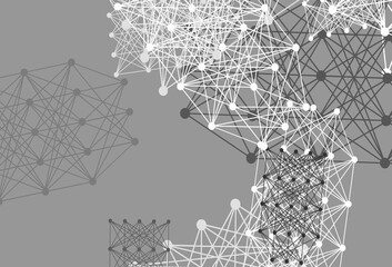 Light Gray vector background with forms of artificial intelligence.