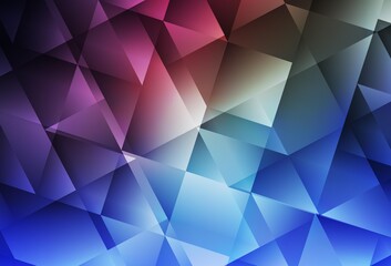 Fototapeta na wymiar Dark Pink, Blue vector triangle mosaic texture.