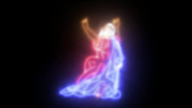 Juan el evangelista Adorando a Dios Neon