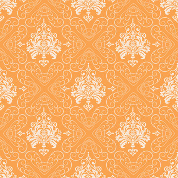Vintage background pattern. Decorative wallpaper texture. Damask seamless patterns. Perfect for fabrics, covers, patterns, posters, interior designs or wallpapers. Vector background image